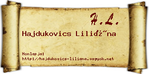Hajdukovics Liliána névjegykártya